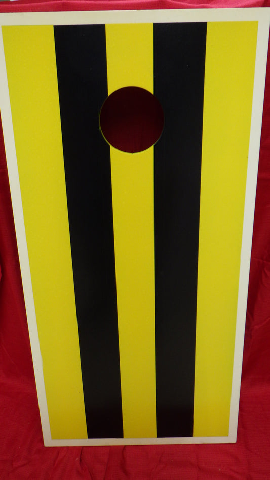 Yellow / Black Striped Cornhole Boards